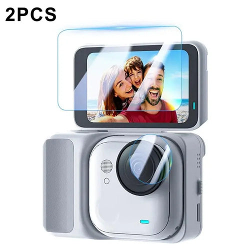 2 Sets For Insta360 Go Ultra Tempered Glass Screen Film + Soft PET Lens Protector Camera Film Set - Transparent - 1