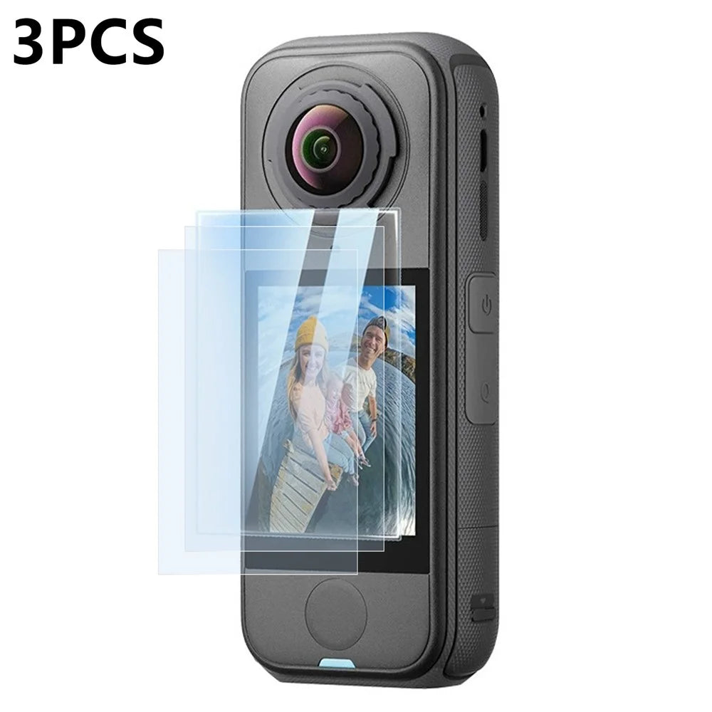 3Pcs For Insta360 X4 Air Tempered Glass Screen Protector HD Clear 9H Hardness Camera Film - Transparent - 1