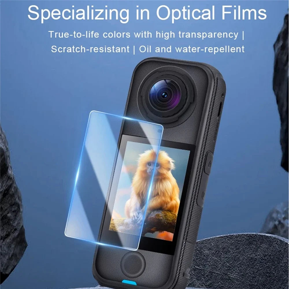 3Pcs For Insta360 X4 Air Tempered Glass Screen Protector HD Clear 9H Hardness Camera Film - Transparent - 2