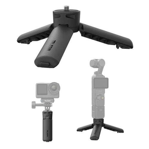 TELESIN S3-EAK-06 For DJI Osmo Pocket 3 Mini Tripod Quick Release Action Camera Desktop Stand Holder - Black - 1