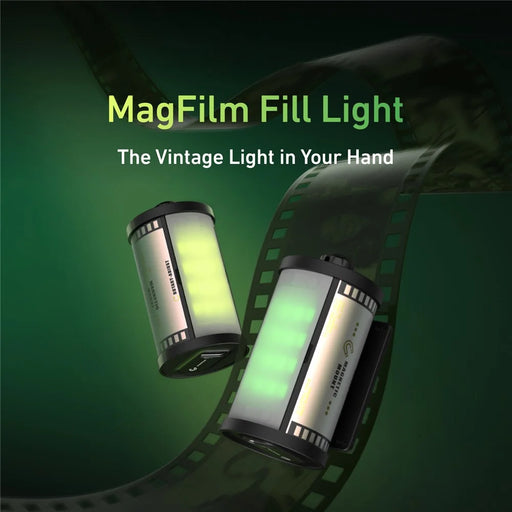 TELESIN S5-BGD-16 MagFilm Fill Light for DJI Action 6 / 5 / Pocket 3 Magnetic Cold Shoe RGB Color LED Light - Black - 2