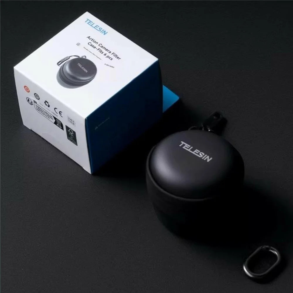 TELESIN S6-PRC-17 6 Slots Action Camera Filter Storage Case for DJI Osmo Action 6 / 5 Pro / 4 / 3 Filter Carring Box - Black - 7