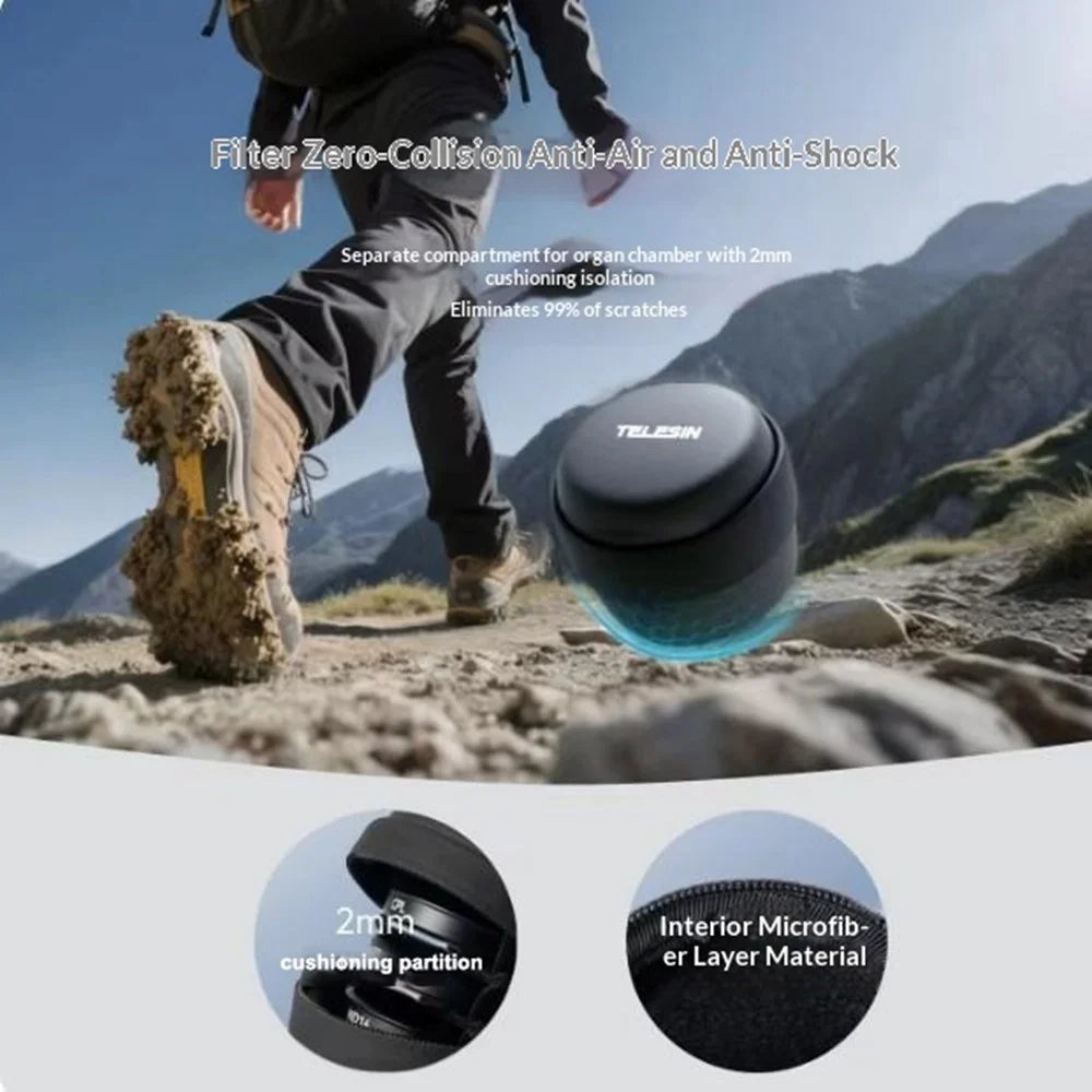 TELESIN S6-PRC-13 4 Slots Action Camera Filter Storage Case for DJI Osmo Action 6 / 5 Pro / 4 / 3 Filter Carring Box - Black - 5