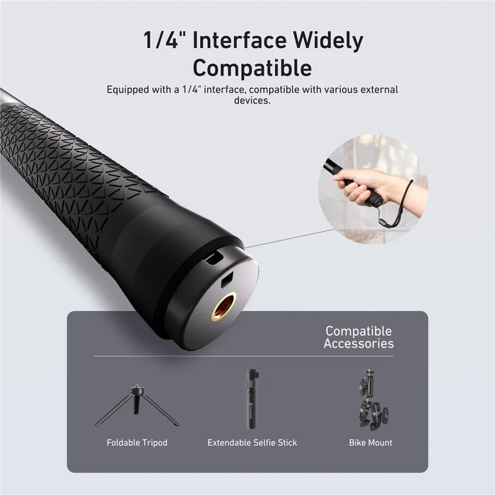 TELESIN S1-MNP-09 0.9m Aluminum Alloy Selfie Stick for DJI Osmo Action 6 / Osmo 360 Extendable Monopod - Black - 6