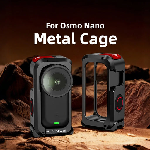 FLYMILE For DJI Osmo Nano Metal Rabbit Cage Aluminum Alloy Quick Release Protective Frame with Lens Cap - Black - 2
