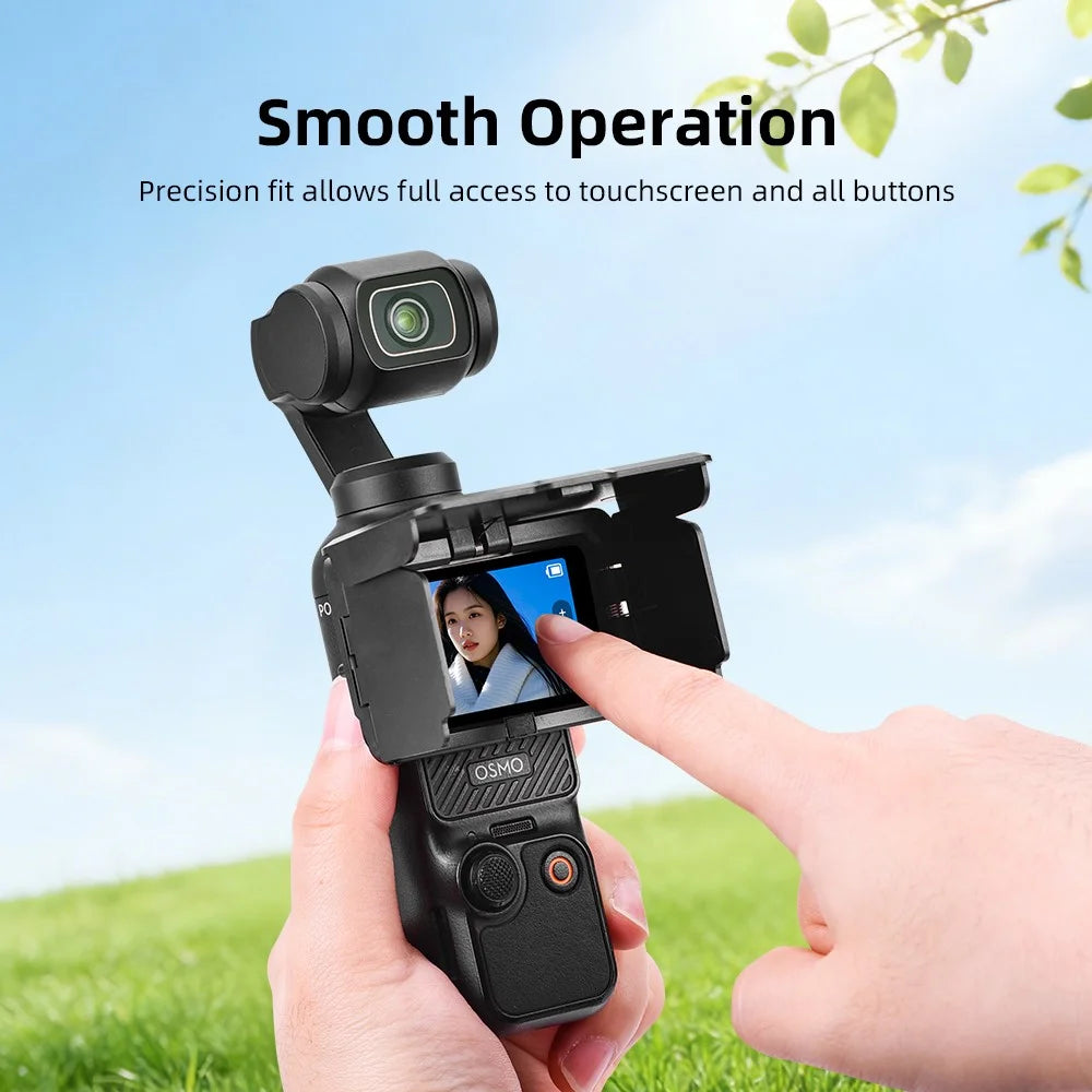 BRDRC For DJI Osmo Pocket 3 Screen Light Shield Magnetic Flip Open Sunshade Hood Anti-Glare Cover - Black - 7