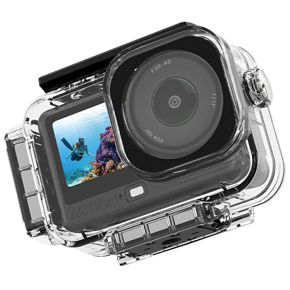 FLYMILE For DJI Osmo Action 6 Waterproof PC Shell Magnetic Quick Release 60m Underwater Camera Housing - Transparent - 1