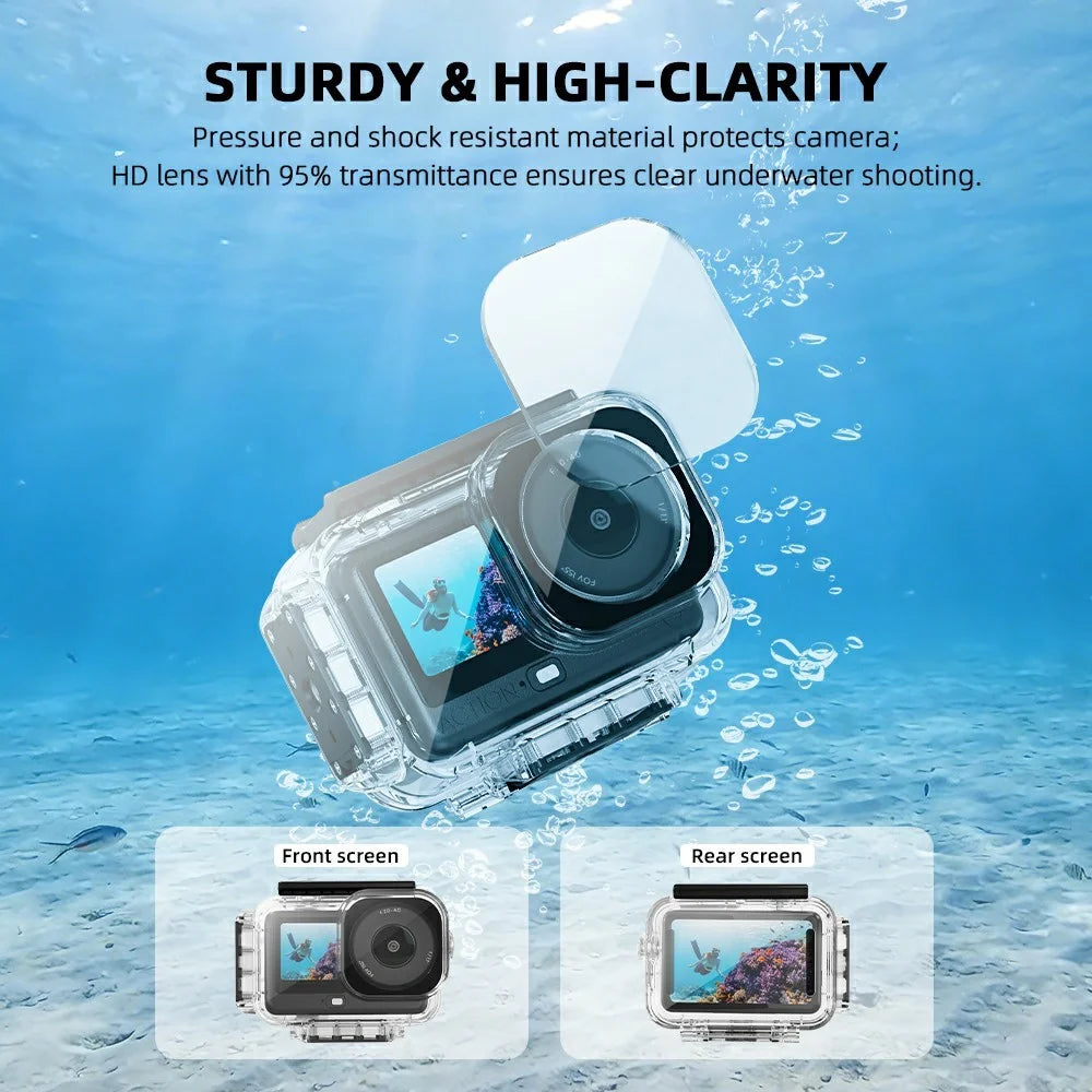 FLYMILE For DJI Osmo Action 6 Waterproof PC Shell Magnetic Quick Release 60m Underwater Camera Housing - Transparent - 5