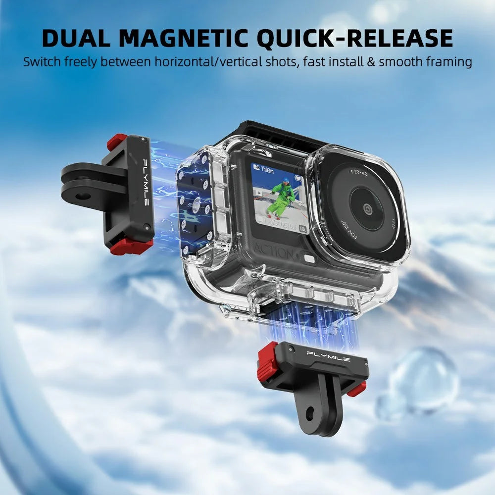 FLYMILE For DJI Osmo Action 6 Waterproof PC Shell Magnetic Quick Release 60m Underwater Camera Housing - Transparent - 7