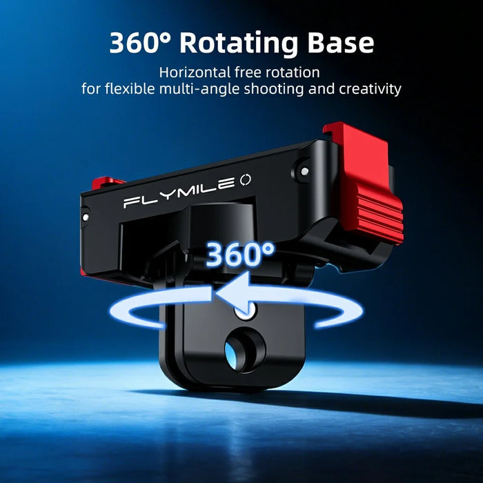 FLYMILE For DJI Osmo Action 6 / Nano Plastic Base Rotary Magnetic Quick Release Base - Black - 6
