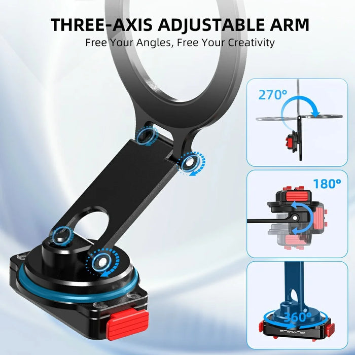 FLYMILE For Insta360 Ace Pro 2 / Ace Pro Quick Release Magnetic Mount Aluminum Alloy Camera Extension Stand - 6
