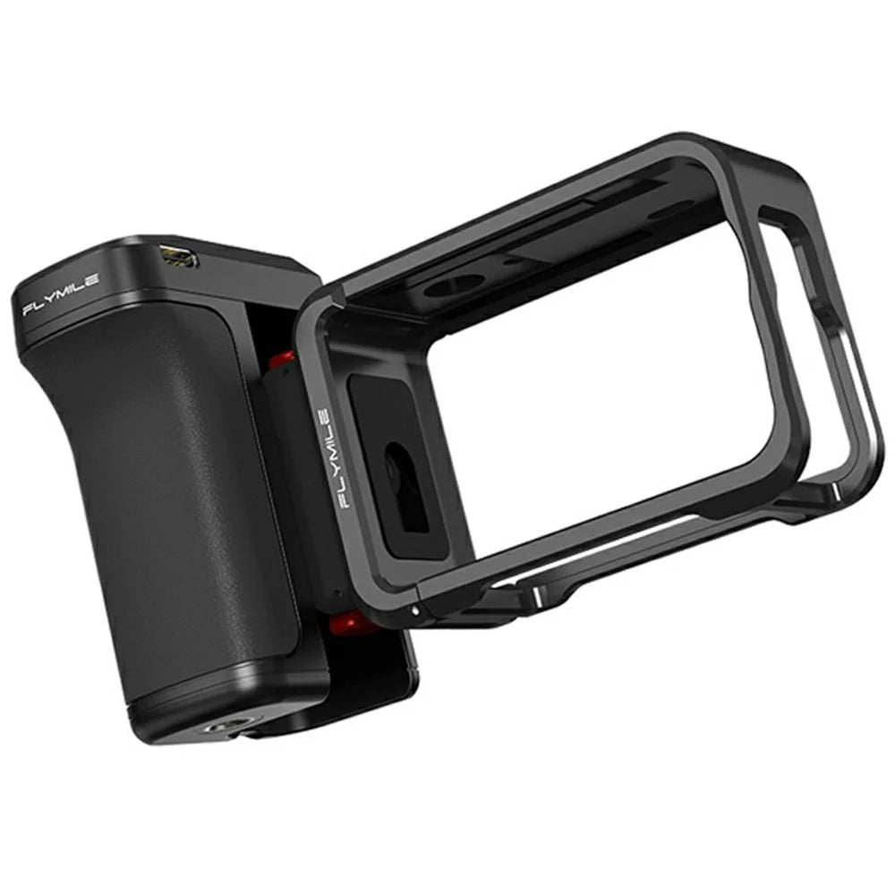 FLYMILE Street Photography Grip for Action Camera Plastic Bluetooth-compatible Remote Shutter Control Magnetic Detachable Handle - Black - 1
