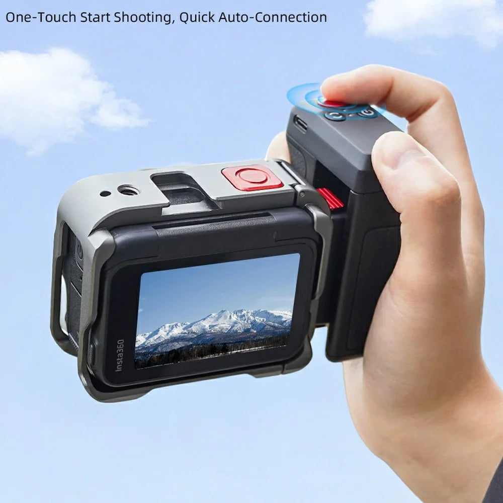 FLYMILE Street Photography Grip for Action Camera Plastic Bluetooth-compatible Remote Shutter Control Magnetic Detachable Handle - Black - 4