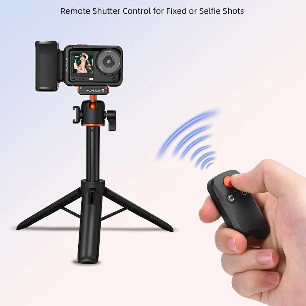 FLYMILE Street Photography Grip for Action Camera Plastic Bluetooth-compatible Remote Shutter Control Magnetic Detachable Handle - Black - 6