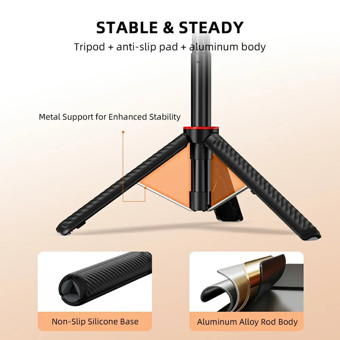 BRDRC Magnetic Tripod for DJI Osmo 360 / Action 5 Pro / Action 4 / Action 3 Aluminum Alloy Quick Release Telescopic Stand - Black - 7