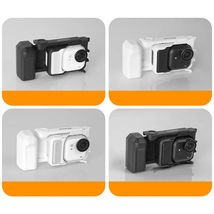 SUNNYLIFE GU-BK150 For Insta360 Go Ultra Rabbit Cage Handle Street Photography Grip Quick Release Frame - Black - 3