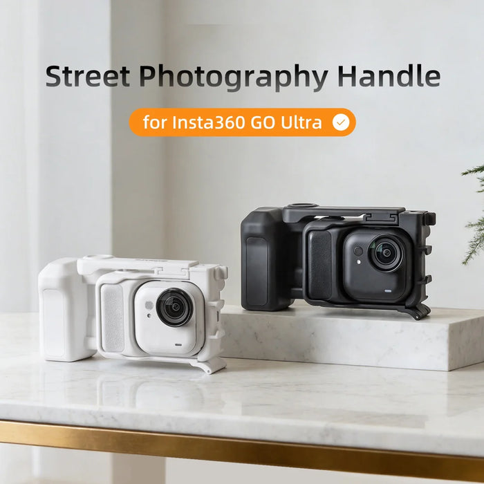 SUNNYLIFE GU-BK150 For Insta360 Go Ultra Rabbit Cage Handle Street Photography Grip Quick Release Frame - Black - 6