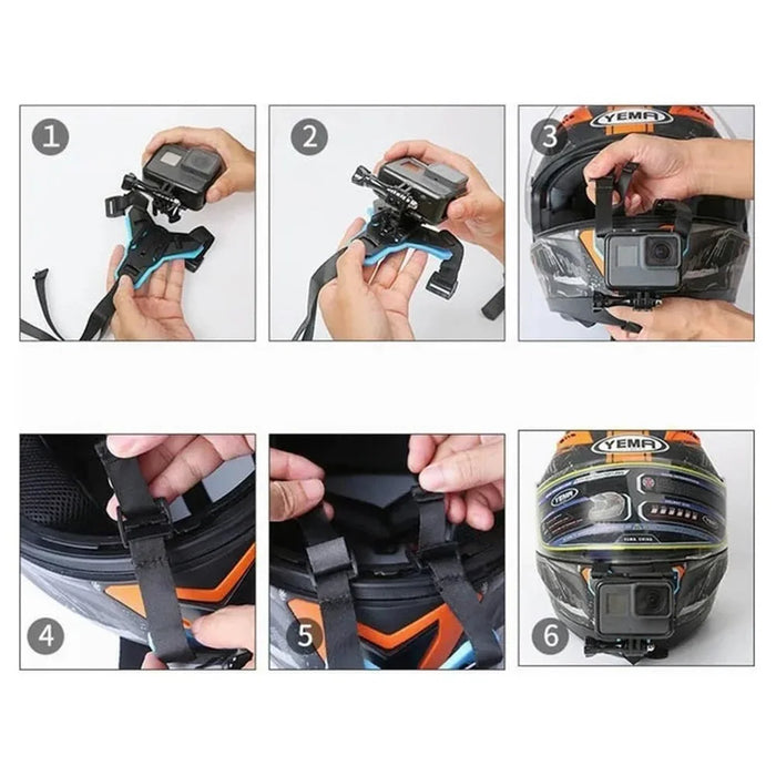 Motorcycle Bike Helmet Chin Mount Kit for GoPro / DJI / SJCAM Action Camera Multi-Position Mounting System - 4