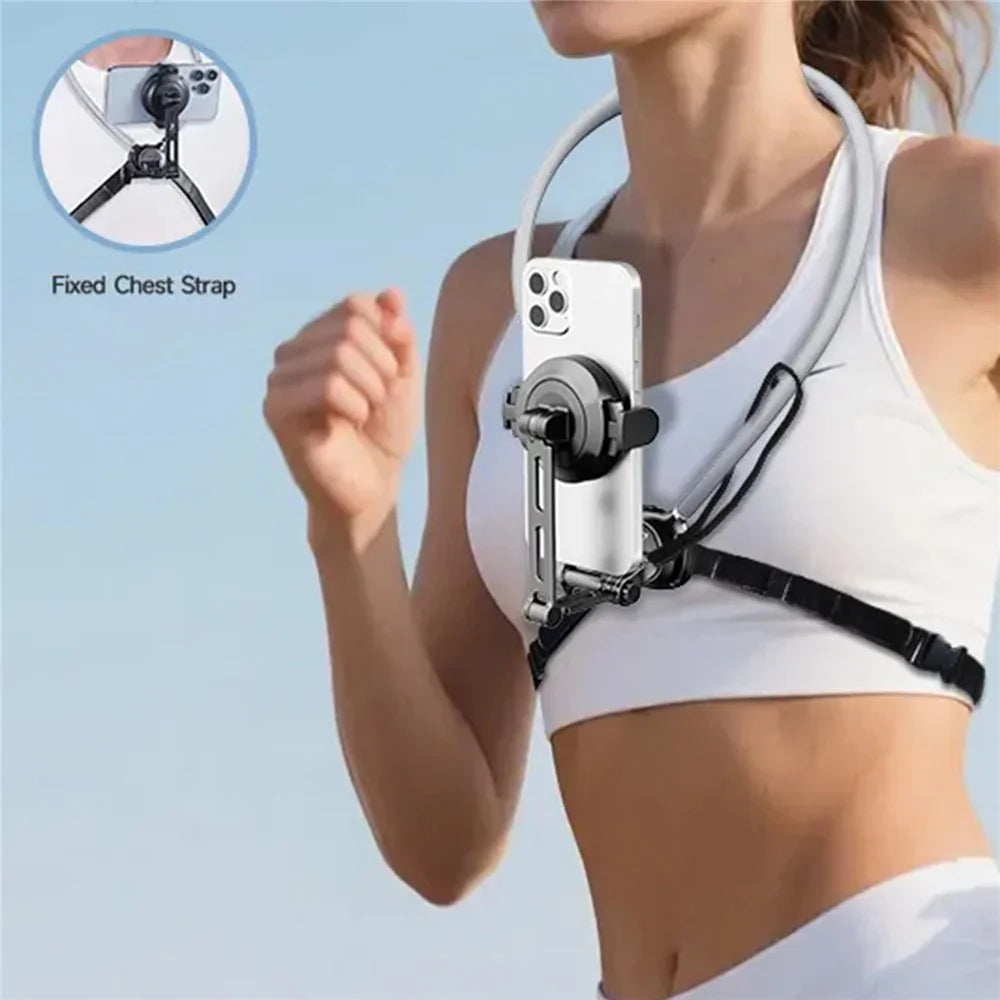 JMARY MG-03 Magnetic Neck Mount Holder for POV Shooting Multi-angle Selfie Adjustable Phone Holder for Smartphone - 4