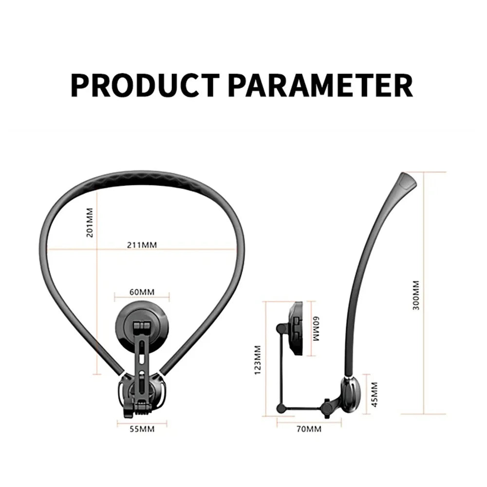 JMARY MG-03 Magnetic Neck Mount Holder for POV Shooting Multi-angle Selfie Adjustable Phone Holder for Smartphone - 6