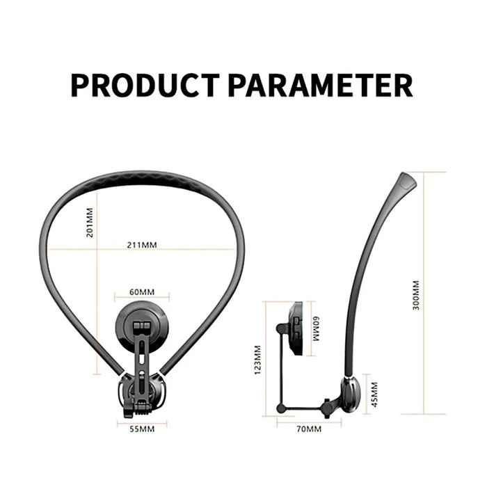 JMARY MG-03 Magnetic Neck Mount Holder for POV Shooting Multi-angle Selfie Adjustable Phone Holder for Smartphone - 6