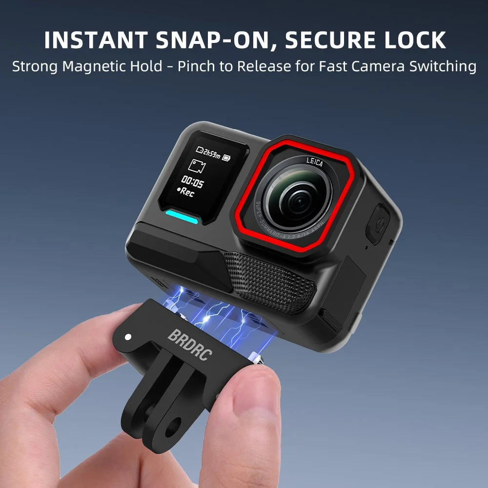 BRDRC Quick-Release Base for Insta360 Ace Pro 1  /  Pro 2 Plastic Magnetic Camera Mount Adapter with Dual-Claw Interface - 4