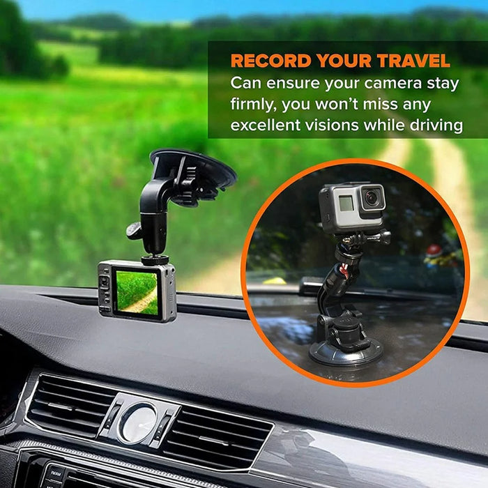 9cm Car Suction Cup Mount 360 Degrees Adjustable Camera Holder 1 / 4 Thread Stand Bracket for GoPro Camera Phone - 3