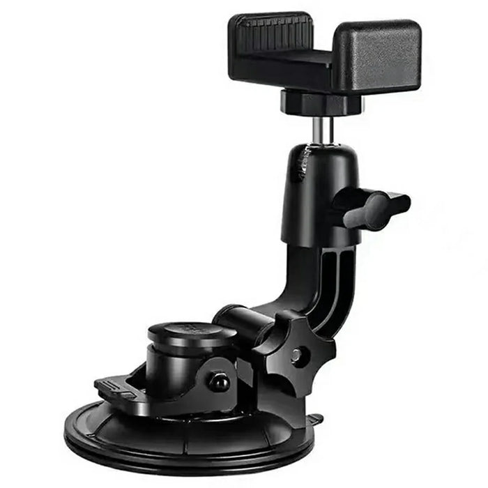 Car Phone Holder 2-in-1 Strong Suction Cup Stand Multi-angle Adjustable Mount with Phone Clamp for Dashboard Windshield - Black - 1