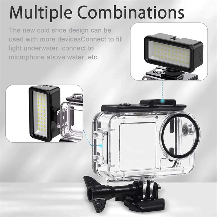 Camera Case Accessory Kit for DJI Osmo Action 5 Pro  /  4  /  3 Waterproof Case Tempered Glass Screen Protector Silicone Cover - Black - 3
