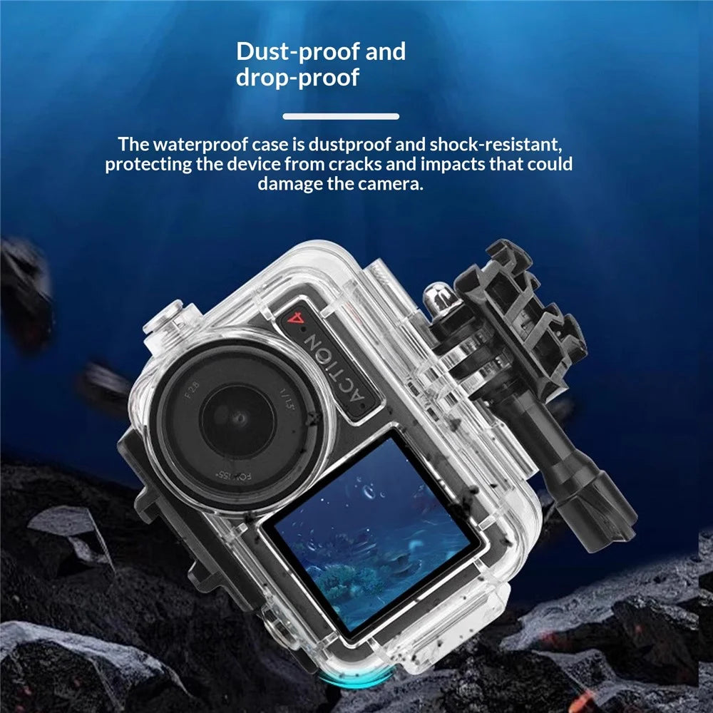 Waterproof Camera Case for DJI Osmo Action 5 Pro  /  4  /  3 Protective Cover with Dual Cold Shoe Mount Anti Fog Inserts - Black  /  White - 2
