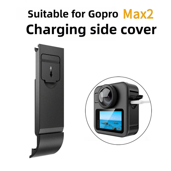 For GoPro MAX2 Side Cover ABS Charging Port Protective Cover Dustproof Battery Door Replacement - 5