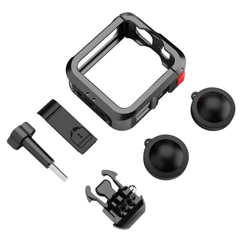 Aluminum Alloy Protective Frame Case for GoPro MAX2 Shockproof Lens Cap Anti-Impact Cage Frame with Side Cover Battery Door - 1