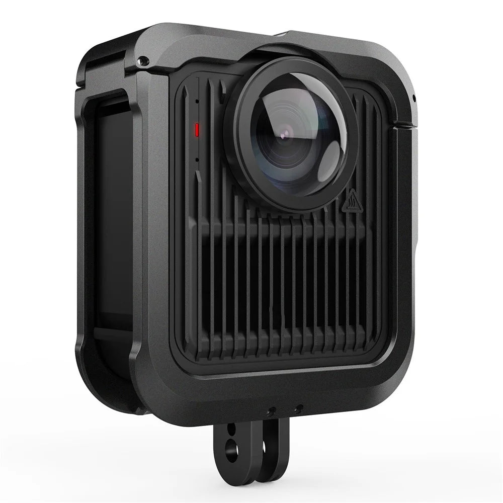 Aluminum Alloy Protective Frame Case for GoPro MAX2 Shockproof Lens Cap Anti-Impact Cage Frame with Side Cover Battery Door - 4