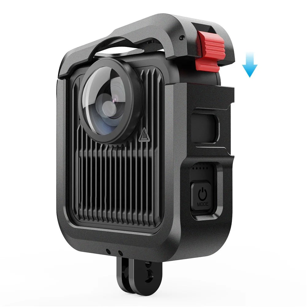 Aluminum Alloy Protective Frame Case for GoPro MAX2 Shockproof Lens Cap Anti-Impact Cage Frame with Side Cover Battery Door - 5