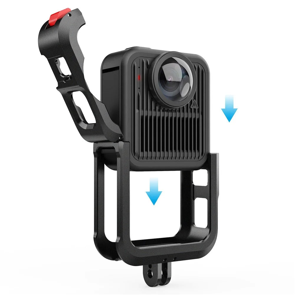 Aluminum Alloy Protective Frame Case for GoPro MAX2 Shockproof Lens Cap Anti-Impact Cage Frame with Side Cover Battery Door - 6