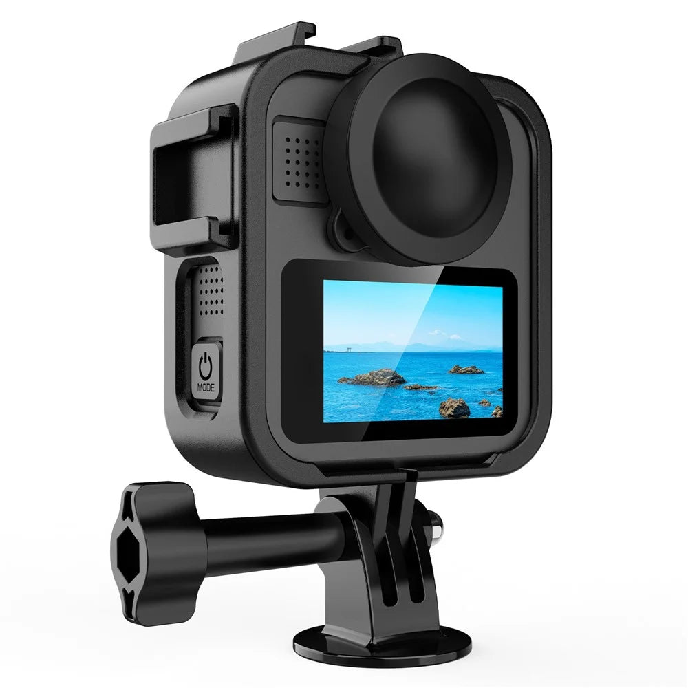Protective Case for GoPro MAX2 Plastic Cage Expansion Frame Side Opening Battery Cover Shockproof Housing Kit - 1