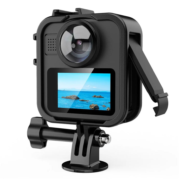 Protective Case for GoPro MAX2 Plastic Cage Expansion Frame Side Opening Battery Cover Shockproof Housing Kit - 4