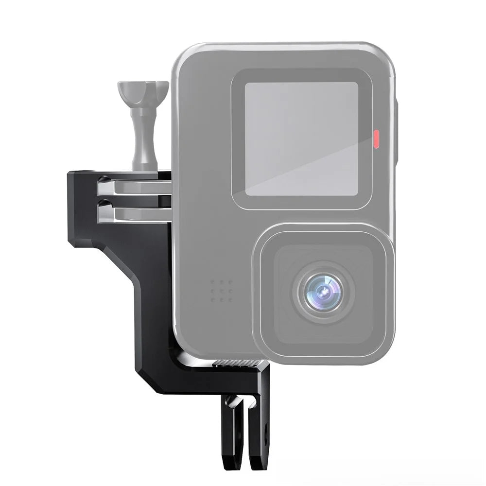 L-Shaped Aluminum Mount Bracket for GoPro Hero 9  /  10  /  11  /  12 Vertical Horizontal Adapter Mount Connector with Long Screw - 1