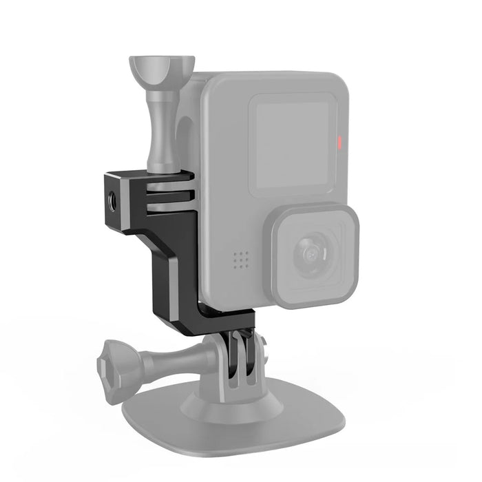 L-Shaped Aluminum Mount Bracket for GoPro Hero 9  /  10  /  11  /  12 Vertical Horizontal Adapter Mount Connector with Long Screw - 2