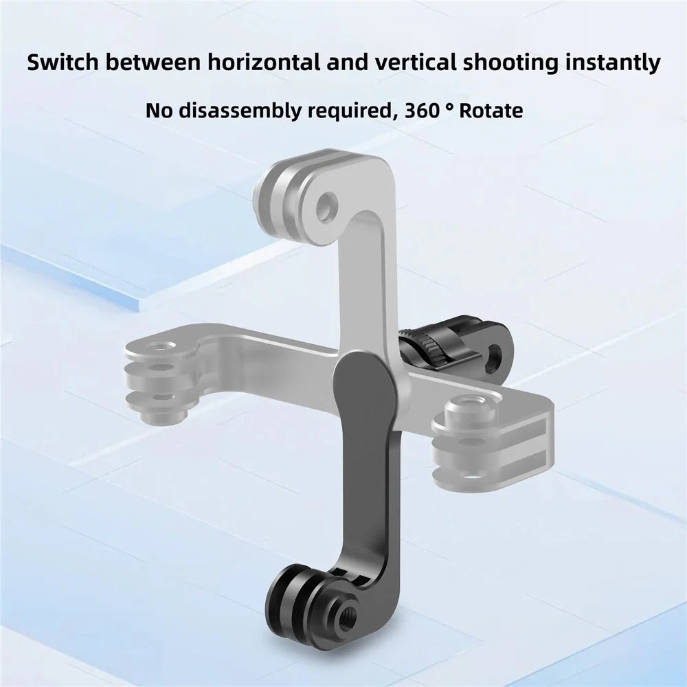 360 Degree Rotating Mount for GoPro Hero 11  /  12  /  13 Aluminum Alloy Vertical Horizontal Adapter Stand with Long Screw - 3
