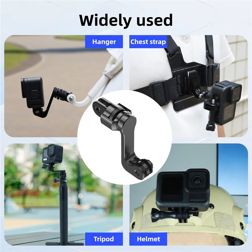 360 Degree Rotating Mount for GoPro Hero 11  /  12  /  13 Aluminum Alloy Vertical Horizontal Adapter Stand with Long Screw - 7