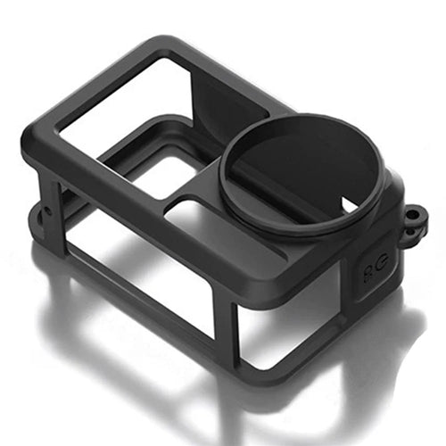 Silicone Case for DJI Osmo Action 3  /  4  /  5 Pro Shockproof Anti-scratch Lens Cap Body Protective Cover - Black - 1