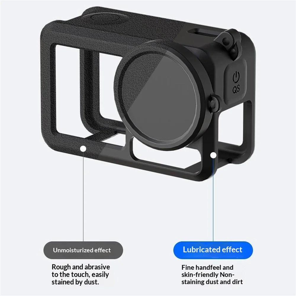 Silicone Case for DJI Osmo Action 3  /  4  /  5 Pro Shockproof Anti-scratch Lens Cap Body Protective Cover - Black - 7