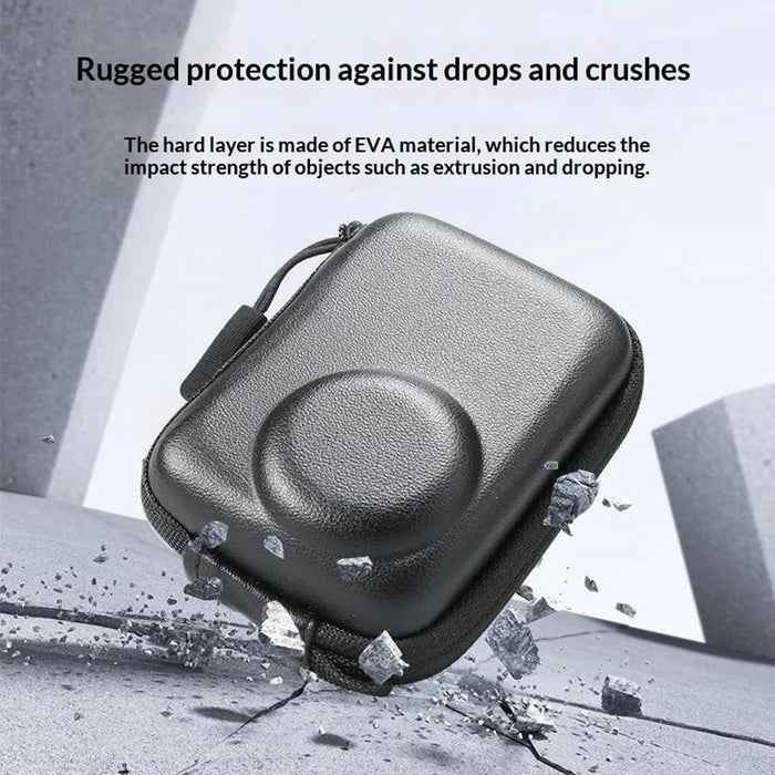 Semi-Open Hard Shell Case for DJI Osmo Action 5 Pro PU Leather Storage Bag Shockproof Portable Carrying Pouch - 4
