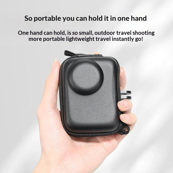 Semi-Open Hard Shell Case for DJI Osmo Action 5 Pro PU Leather Storage Bag Shockproof Portable Carrying Pouch - 5