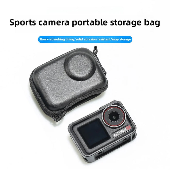 Semi-Open Hard Shell Case for DJI Osmo Action 5 Pro PU Leather Storage Bag Shockproof Portable Carrying Pouch - 6
