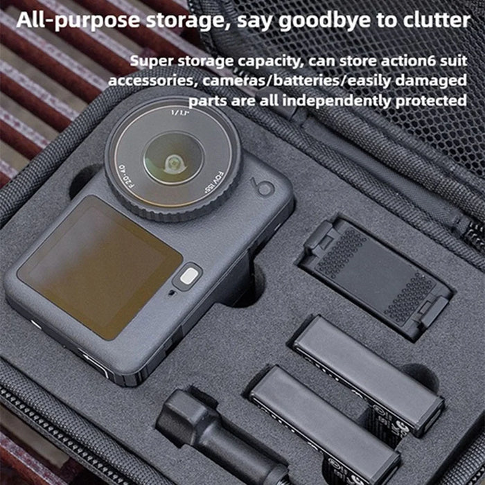 Carrying Case for DJI Osmo Action 6 EVA Hard Shell Storage Bag Shockproof Protective Travel Organizer - 6