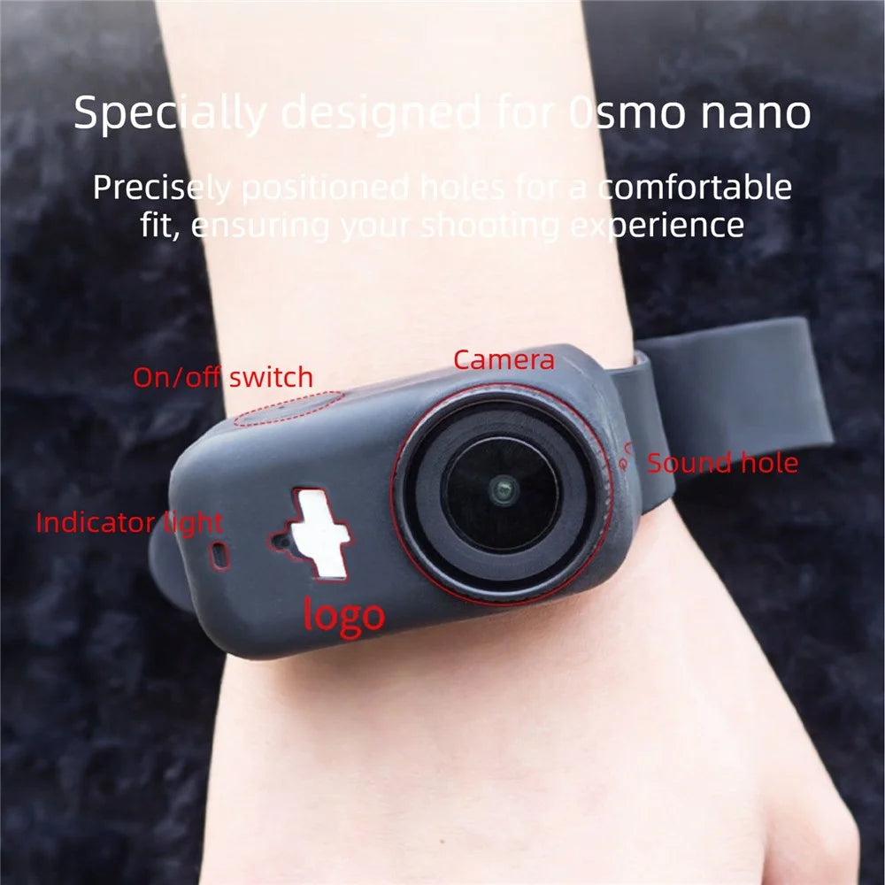Silicone Wristband Case for DJI Osmo Nano Action Camera Multi-functional Wrist Strap Adjustable Wristband Cover - Black - 2