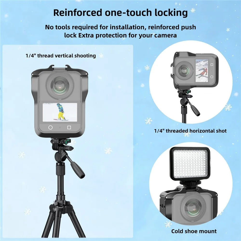 For DJI Osmo 360 Action Camera Aluminum Alloy Cage Magnetic Quick Release Metal Expansion Protective Frame - 3