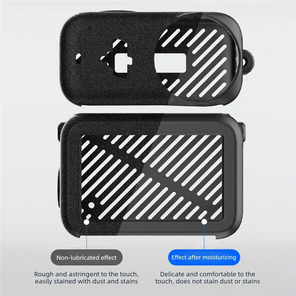 For DJI Osmo Nano Silicone Case Full Set Protective Cover with Lens Cap and Anti-lost Lanyard - Black - 3